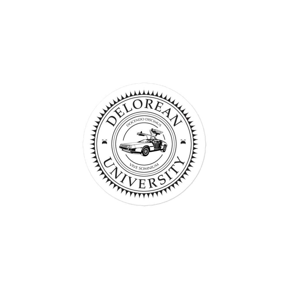 DeLorean University Sticker