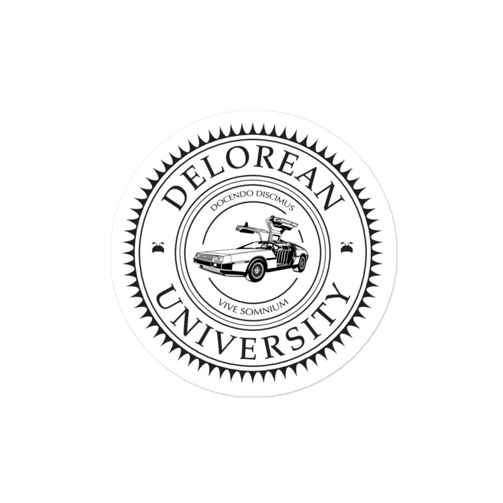 DeLorean University Sticker