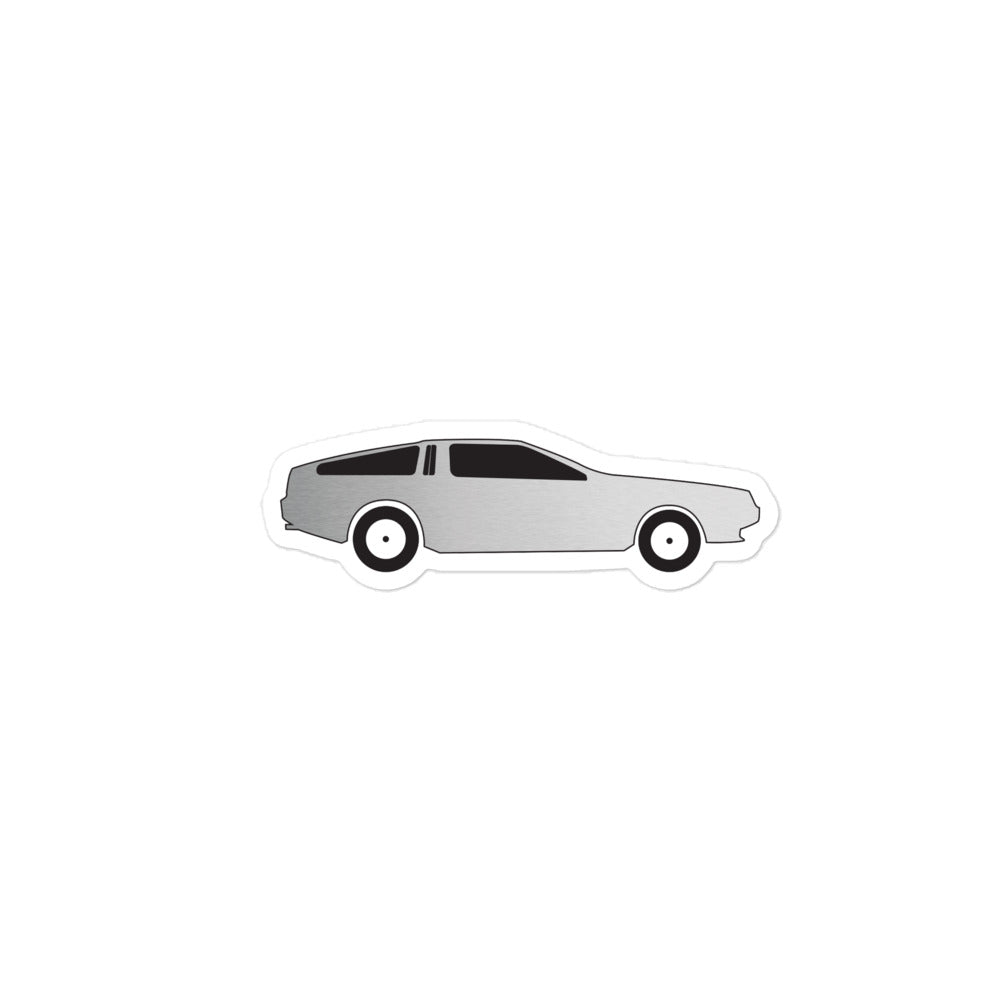 Stainless Steel DeLorean Sticker