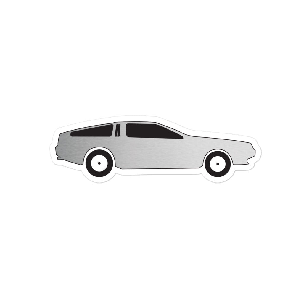 Stainless Steel DeLorean Sticker