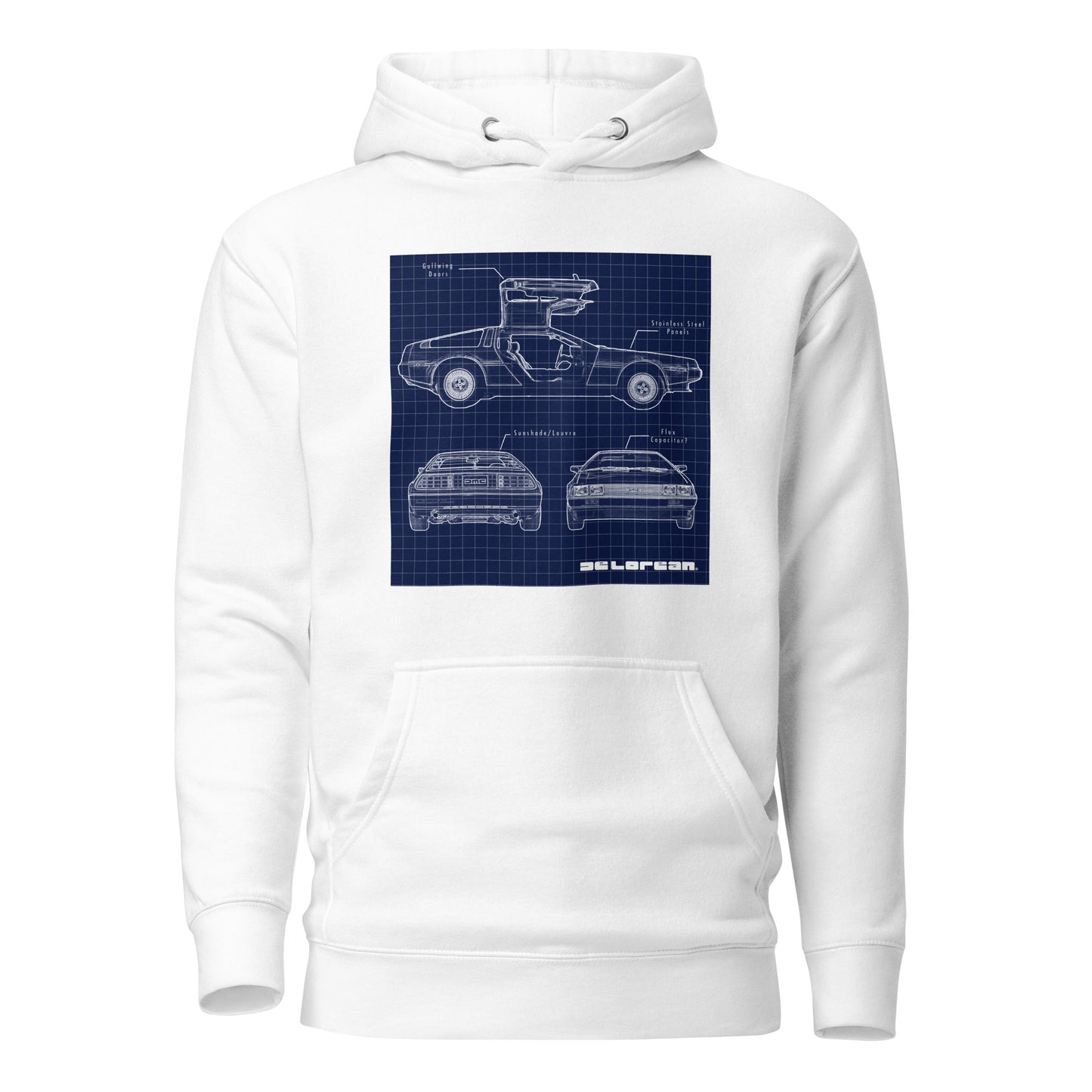 DeLorean Blueprint Unisex Hoodie