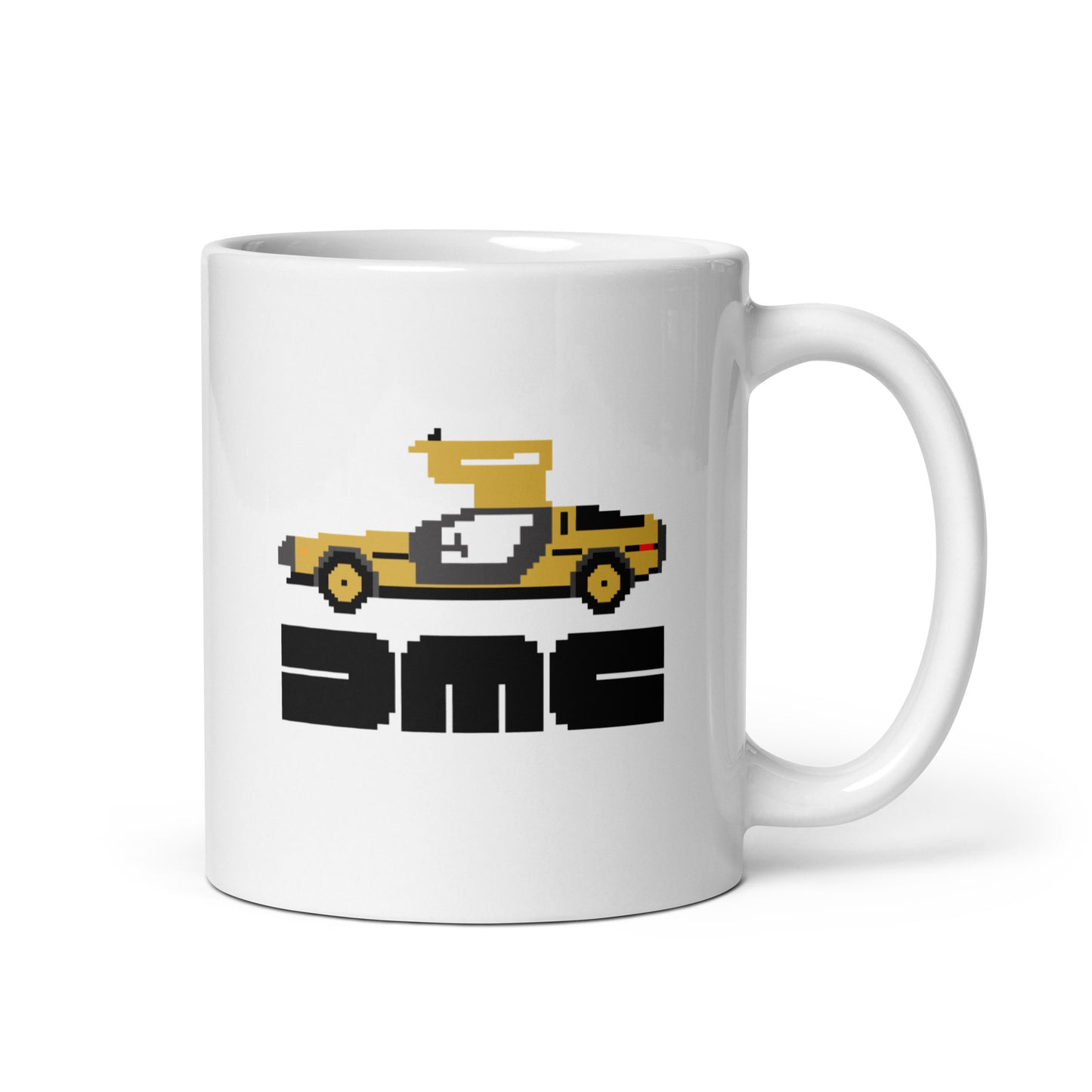 Pixel Golden DeLorean DMC Mug