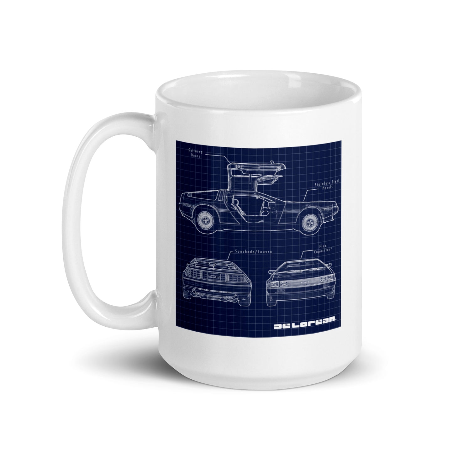 DeLorean Blueprint Mug