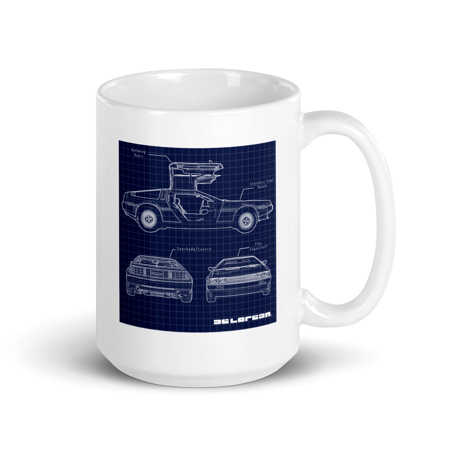 DeLorean Blueprint Mug