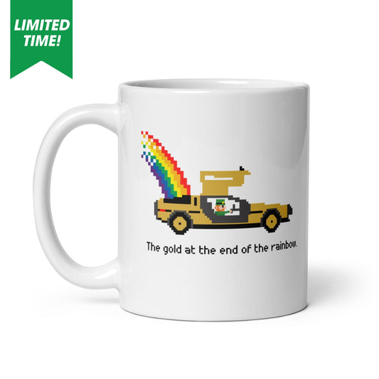 "Gold At The End Of The Rainbow" DeLorean Mug