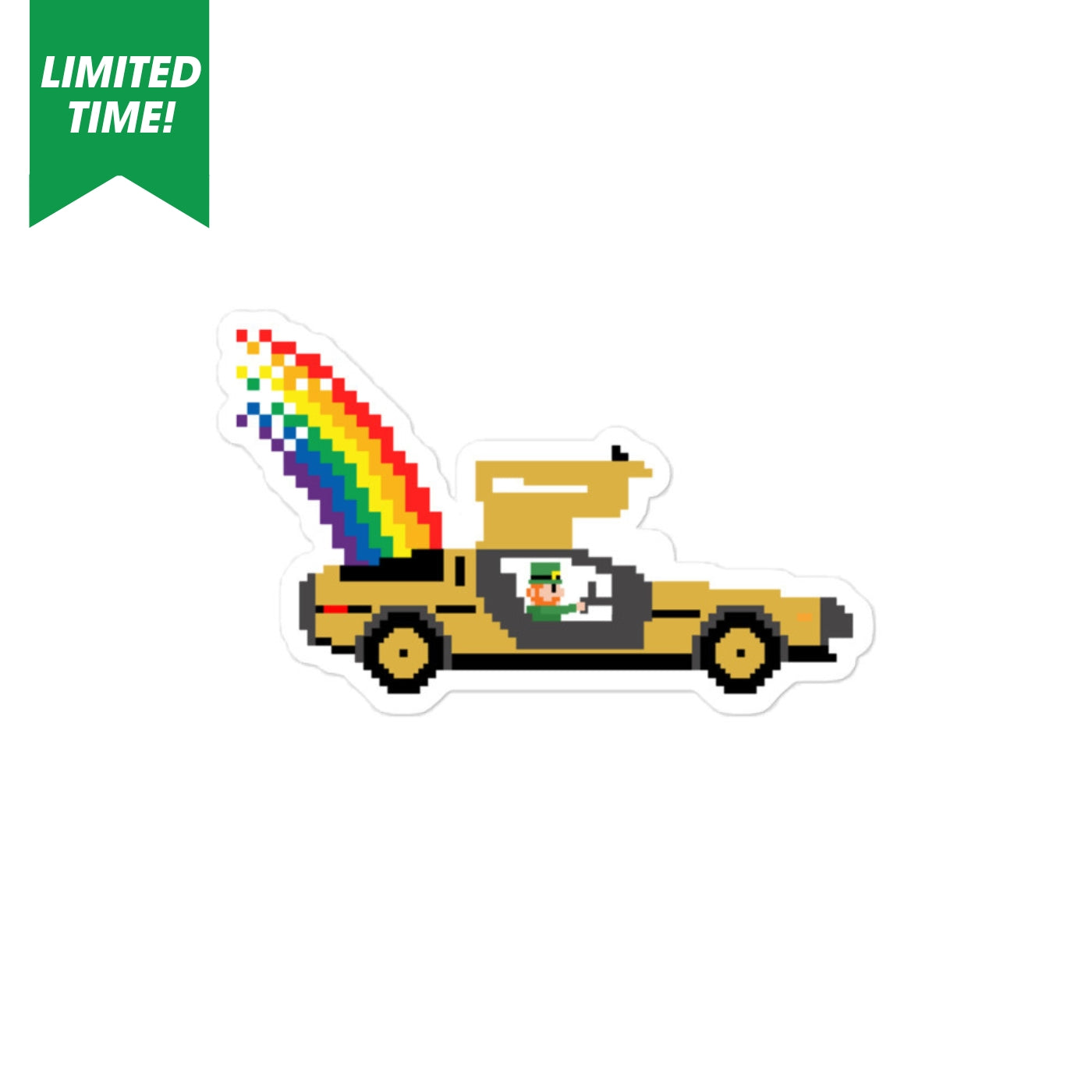 "Gold At The End Of The Rainbow" DeLorean Sticker