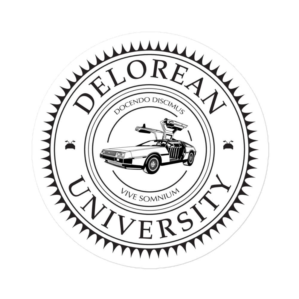 DeLorean University Sticker