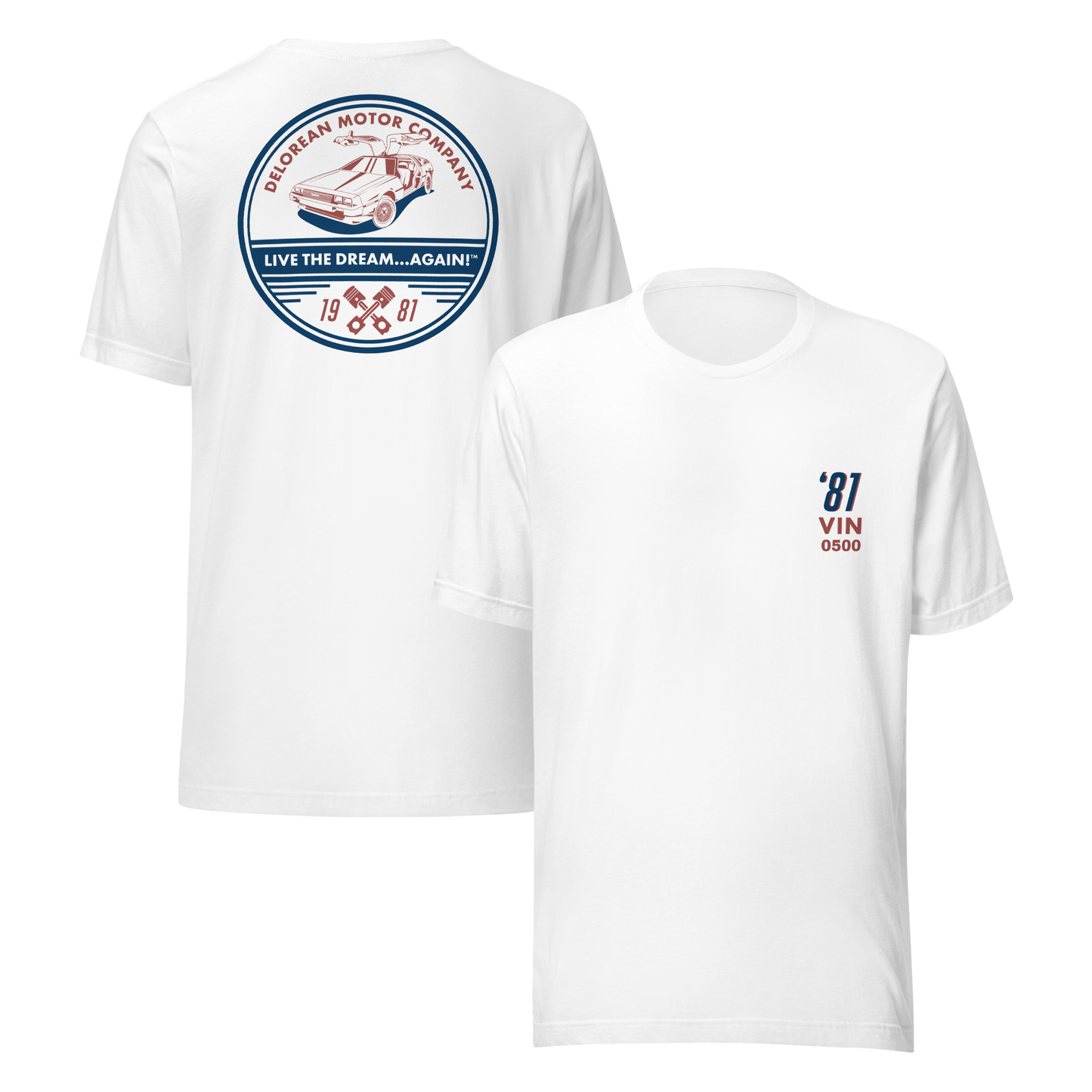 Customizable Late '81 (No Gas Flap Hood) DeLorean Owner T-Shirt