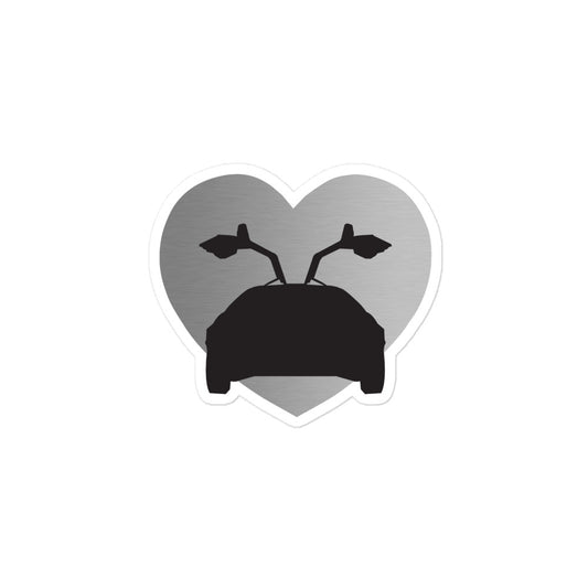 Stainless Steel DeLorean Heart Sticker