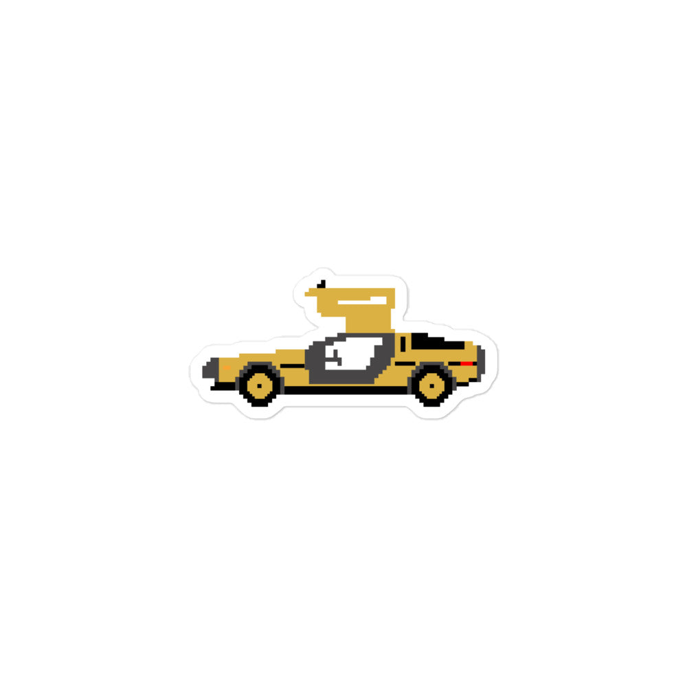 Pixel Golden DeLorean Sticker