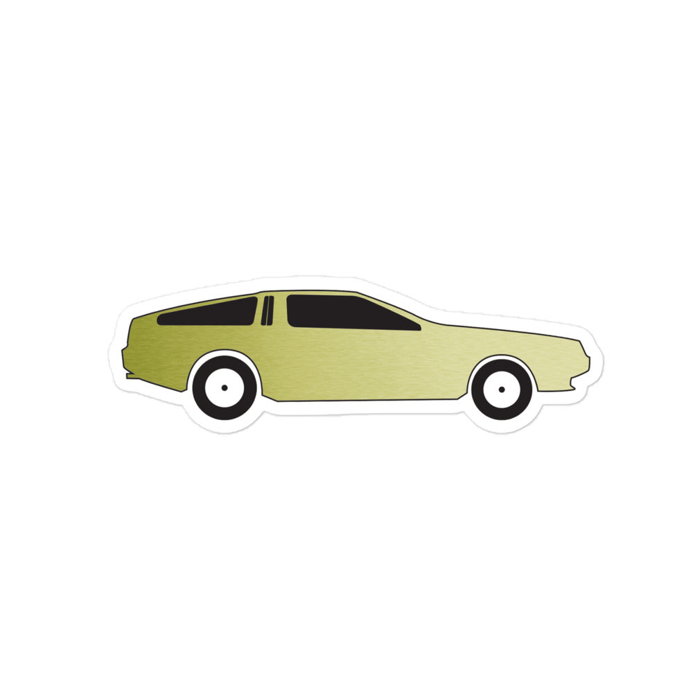 Golden Stainless Steel DeLorean Sticker