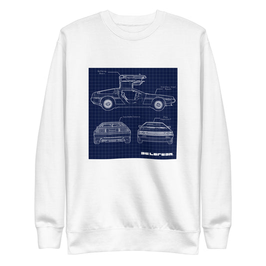 DeLorean Blueprint Unisex Sweatshirt