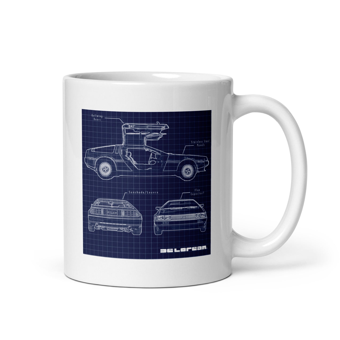 DeLorean Blueprint Mug